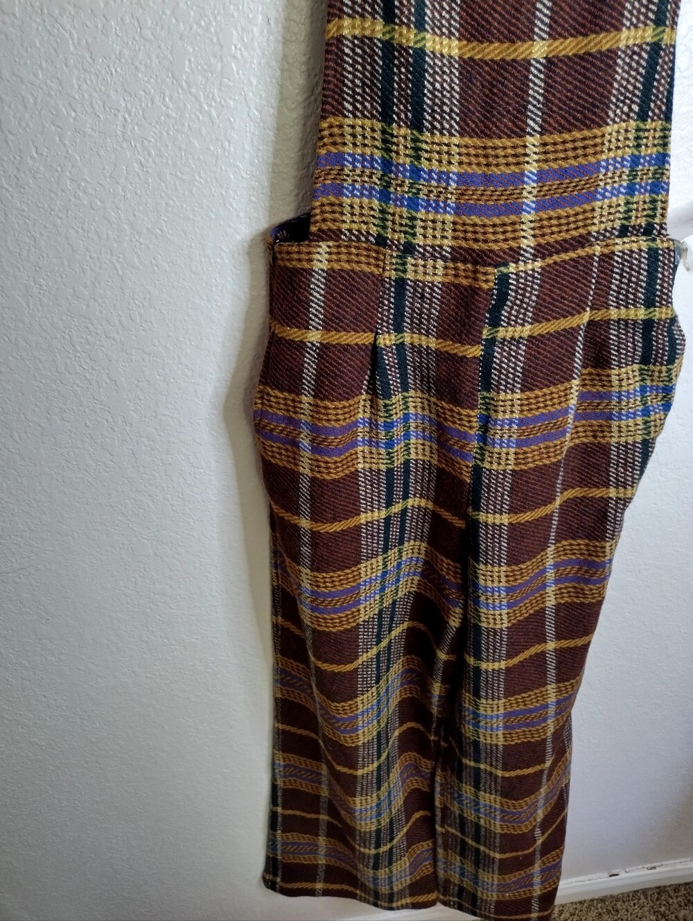 NWT Cider Plaid Wide Leg Overall Sz M - Picture 4 of 11